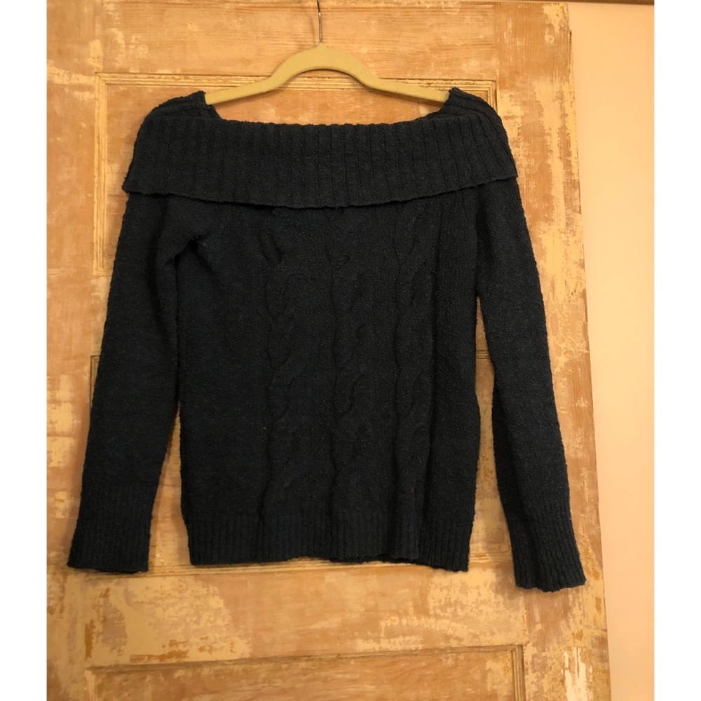 Dark Teal Free People off the shoulder sweater
